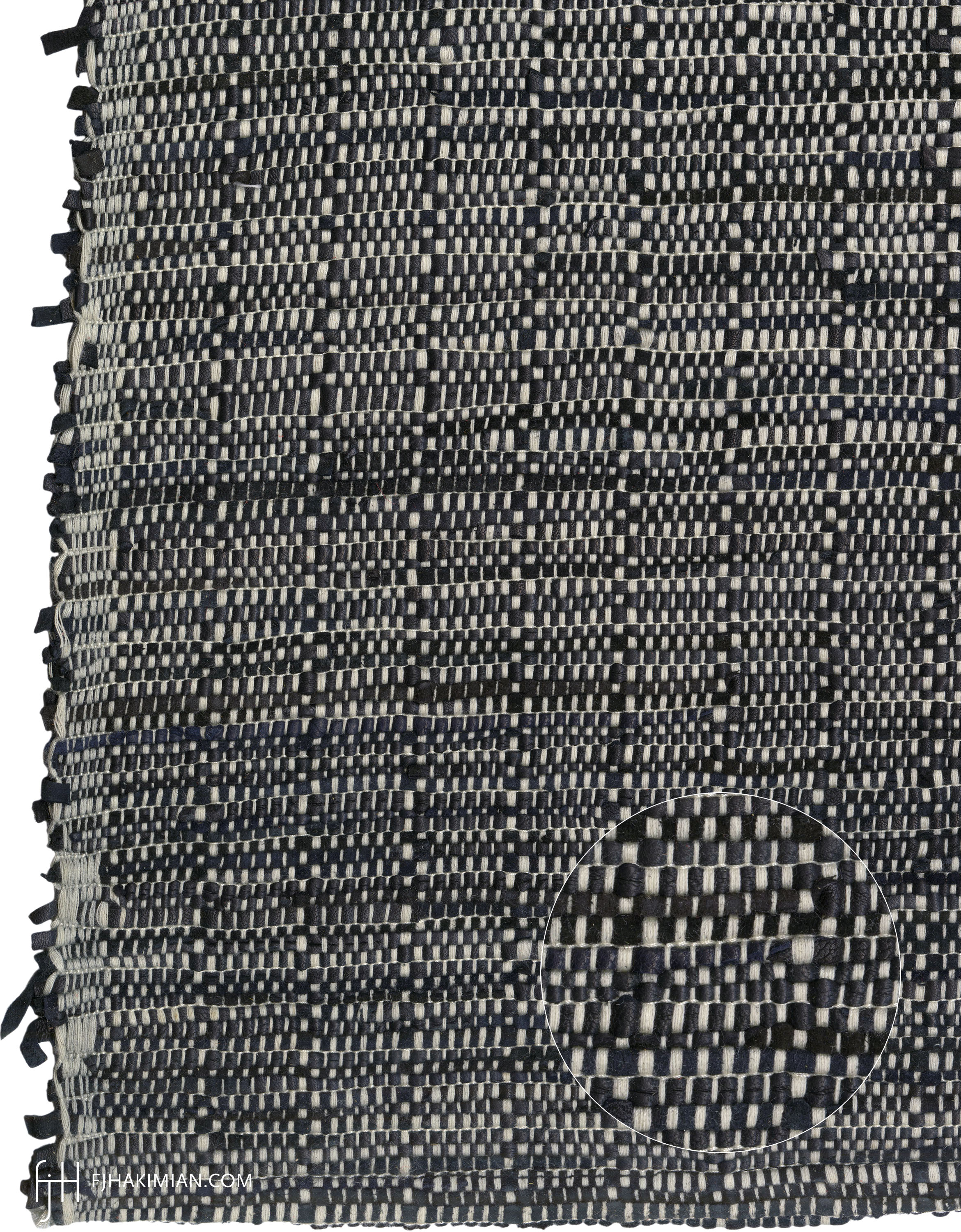 PA-Black and White Upcycled Leather | FJ Hakimian | Carpet Gallery in NYC